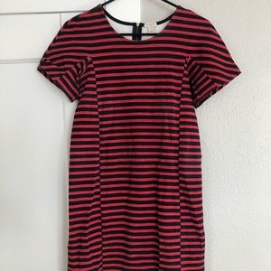 JCrew Navy and Red shift dress